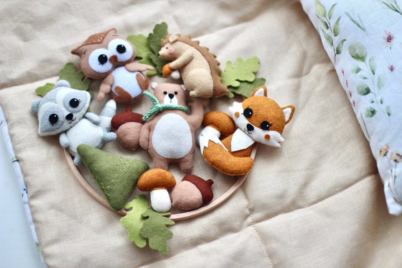 Woodland mobile Forest mobile Crib mobile bebe Nature Etsy