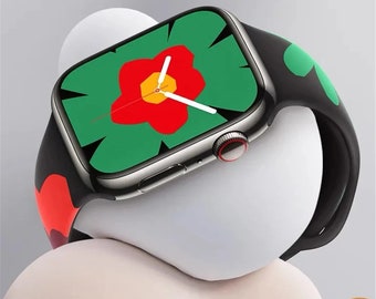 Premium-Qualität Black Unity Bloom Silikon-Armband für Apple Watch-Serie