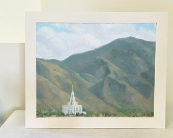 Payson Temple Photo Print, Utah Art, Payson Canyon View