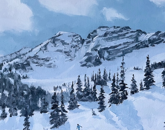絵画 Winter Mountains Winter in mountains Painting by Olena Uriasieva