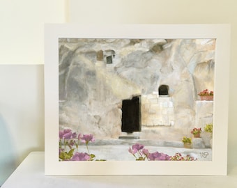 The Empty Tomb Painting Art Print, Christian Easter Decor