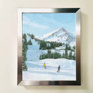 Dan&#39;s Run - Snow Basin, Ski Art Print, Ski Resort, Utah Ski Art, Snowboard Art, Utah Painting Prints, Winter Artwork, Snow Paintings