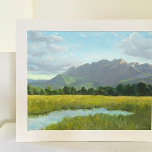 Mt. Timpanogos Art Print – Utah Mountain Landscape Painting, Summer Nature Wall Art, Cabin & Lodge Decor, Provo Utah Artwork