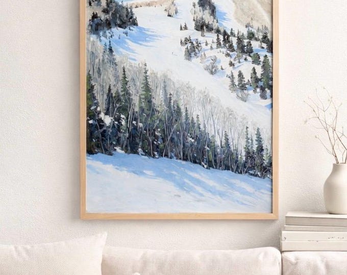 Park City Ski Print – Bluebird Day Winter Mountain Art