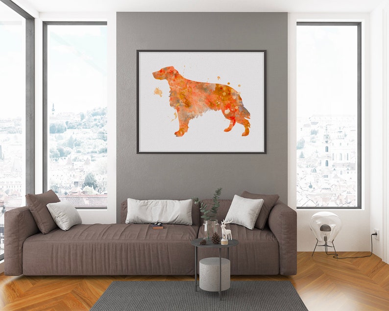 orange printable dog poster Irish setter print dog wall art digital download nursery decor watercolor art dog painting