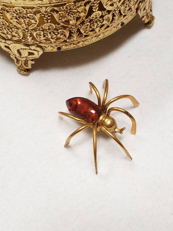 Vintage art deco spider brooch bakelite