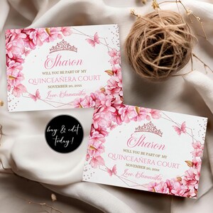 Proposta de Quinceañera Court com flores de cerejeira | Tema Sakura Rose Gold | Mis Quince & Sweet 16, QQB1