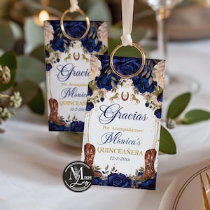 Mots-clés de fête rustique country western Quinceañera | Bottes de cowboy et fleurs bleu marine | Diadème floral pour fille de 16 ans, Mis Quince Anos, doux, QNB11
