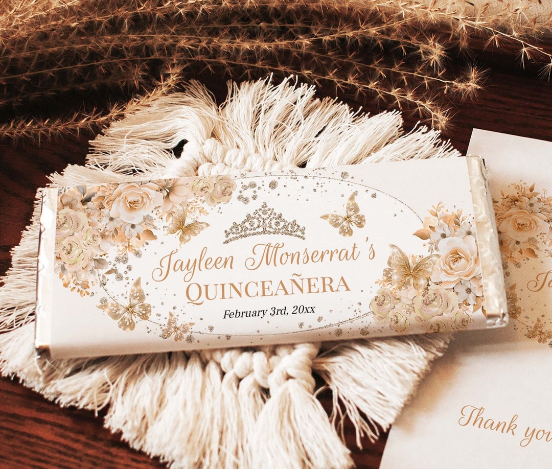 Old Roses Wrapperz Elegant Beige Champagne Roses Quinceanera Chocolate Wrapper ...