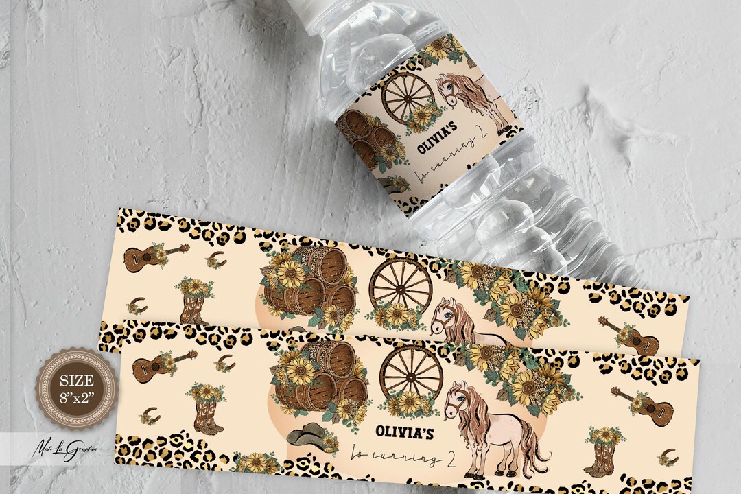 Editable Western Water Bottle Labels With Horse and Etsy Singapore