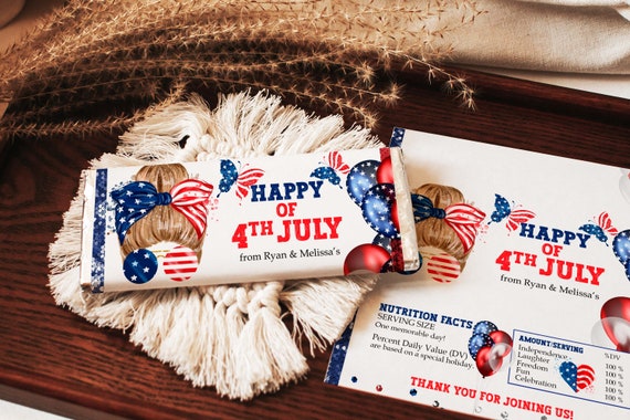 Editable 4th of July Candy Bar Wrapper Independence Day Party  Etsy