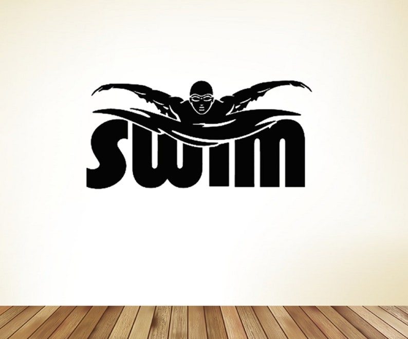 Swimming Decal / Swim Wall Decal / Exercise Wall Decal / Gym Etsy