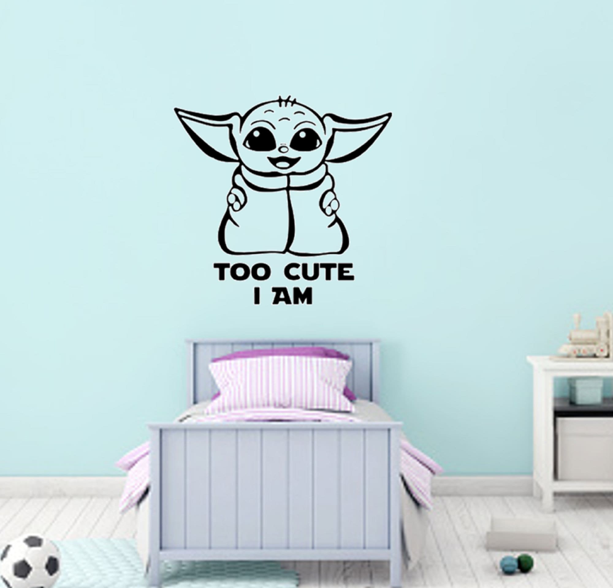 Baby Yoda Wall Decal / Star Wars Wall Decal / Yoda Wall Decal Etsy 日本