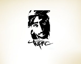 Tupac Shakur 2Pac White Vinyl Decal Sticker Free Shipping 