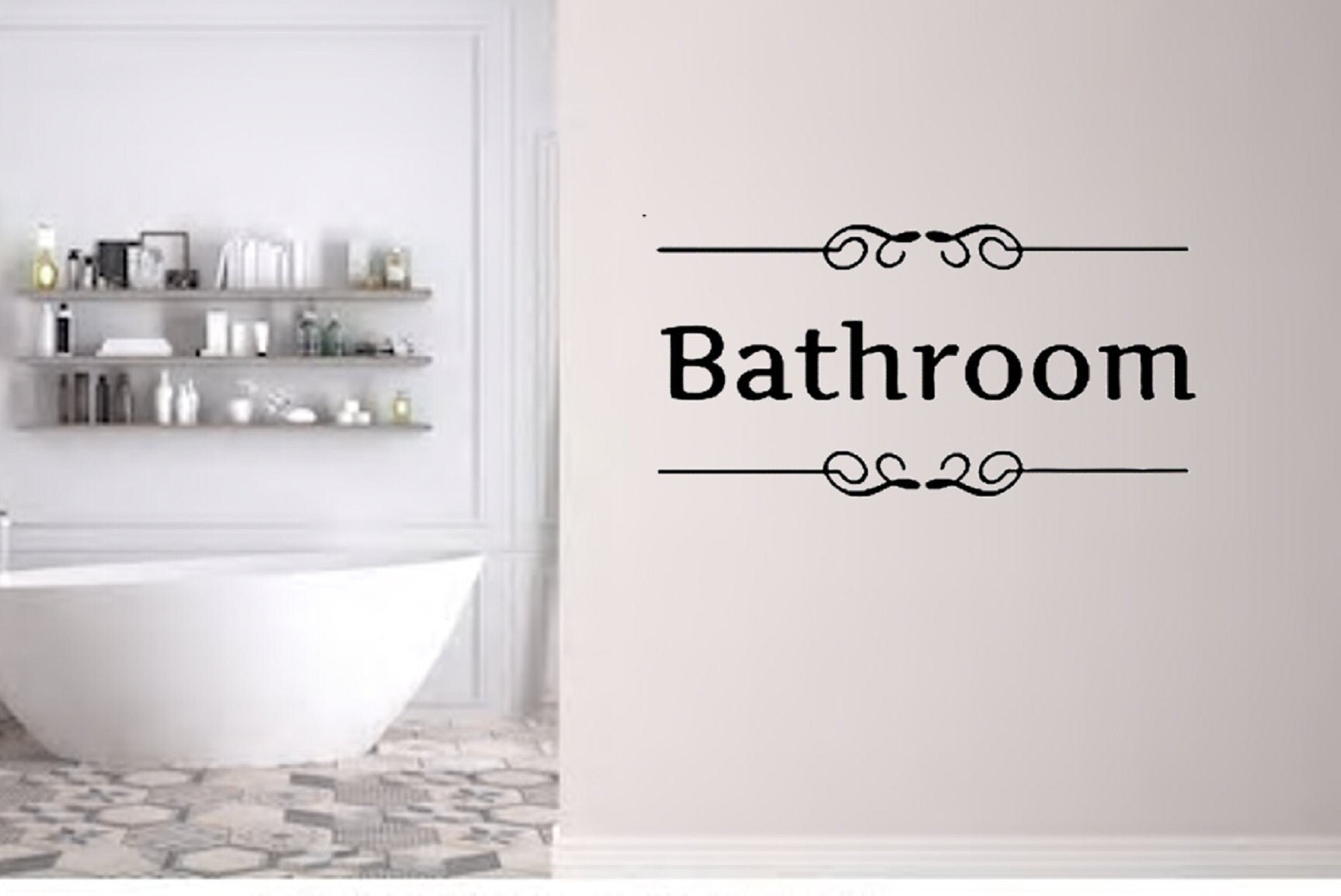 Bathroom Wall Decal / Bathroom Sign Decal / Bathroom Poster / | Etsy