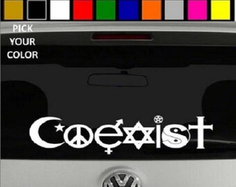 COEXIST symbols  Car/Window JDM VW EURO TRUCK Vinyl Decal Sticker 