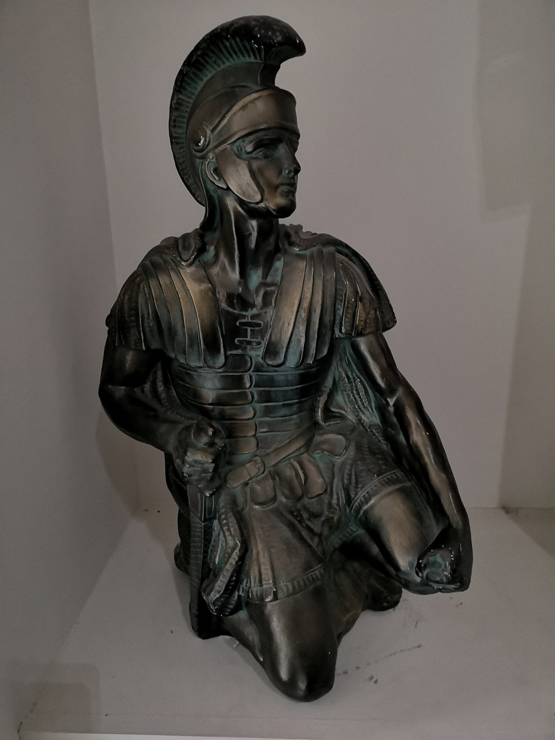 Statue bust Roman centurion in bronze platre 59 cm 24B Etsy