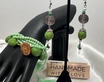 Conjunto Boho de Pulseira e Brincos Serpentine - 200