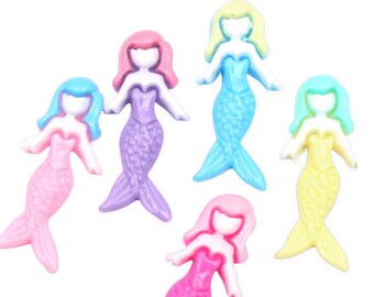 Mermaid Tail Cabochon Resin Scales Fairy Tale Flat Back Flatback Green 40mm