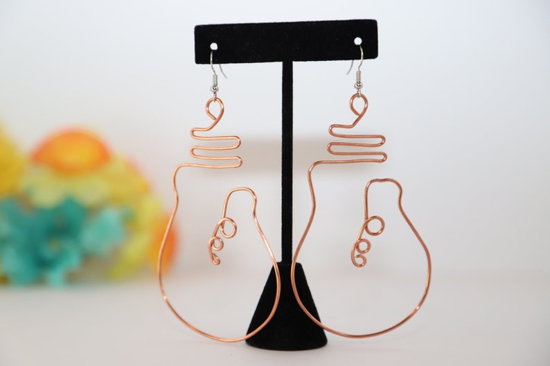 Wire Lightbulb Earrings