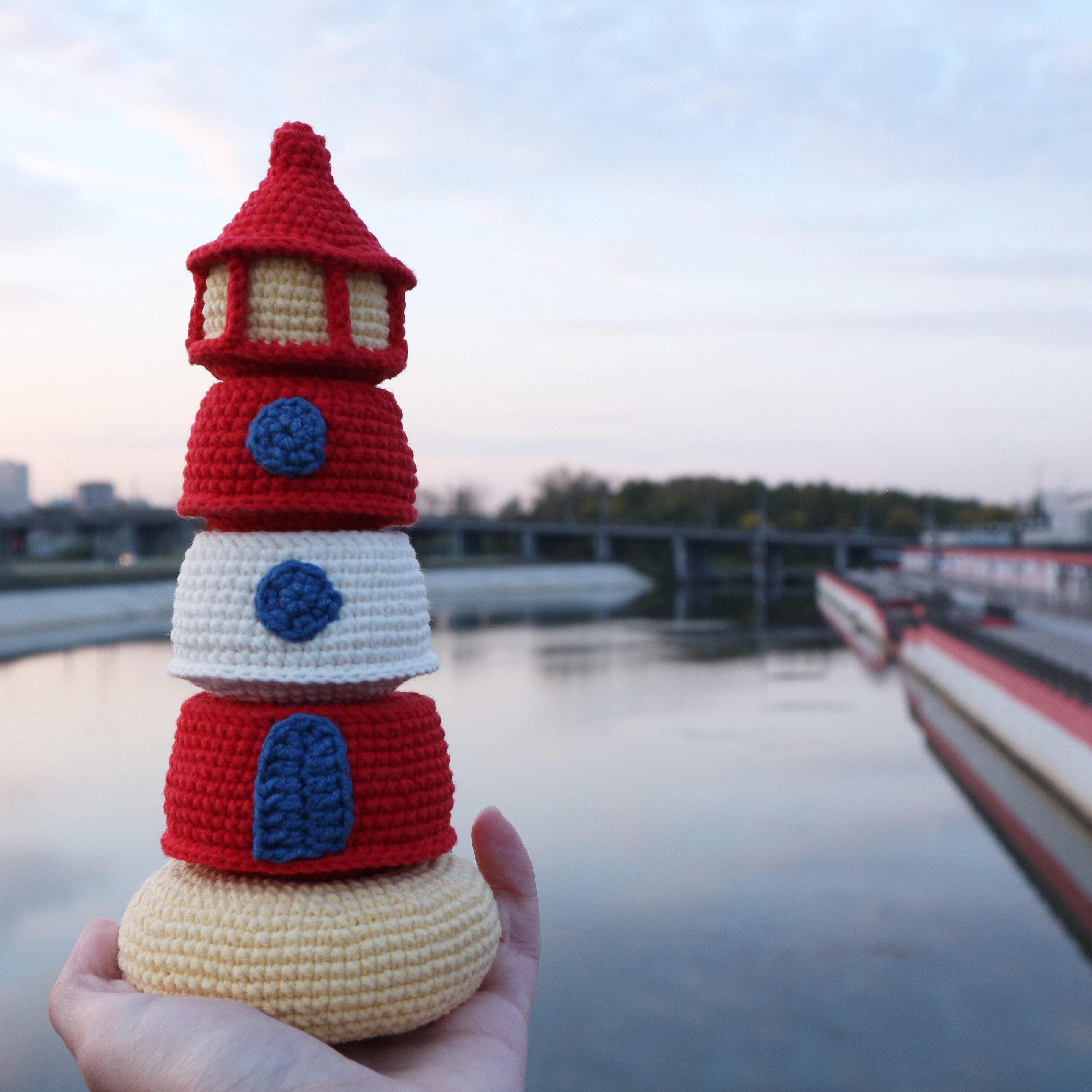 Crochet toy pattern Lighthouse stacker Stacking Toy for baby Etsy