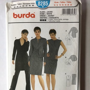 Burda 8285 Dress and Jacket sizes 10-22, UNCUT