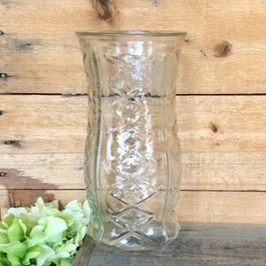 EO Brody Clear Glass Diamond Motif Vase