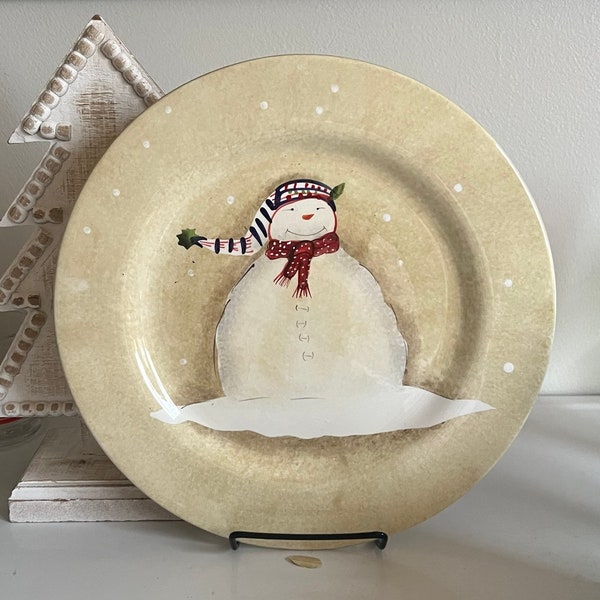 Oneida Snowmates Cream Salad Plate -  Debbie Taylor-Kerman - Snowman - 2 Available - Sold Separately