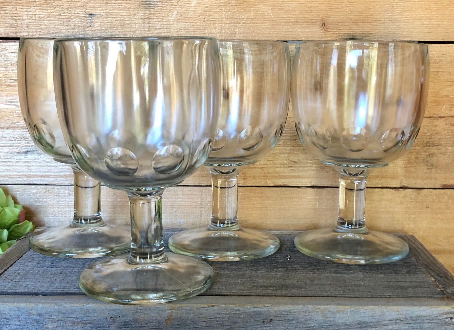 Vintage 1960s Clear Glass Bartlett Collins Thumbprint Coin Etsy