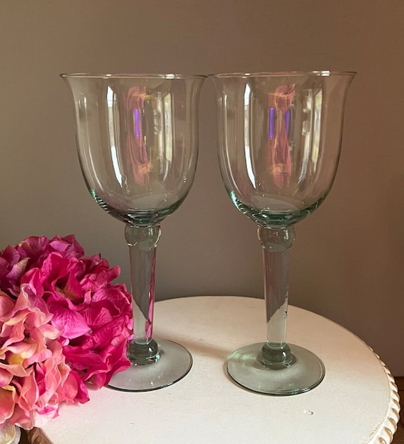 square wine glasses with stem Muted Colored Square Crystal Wine Glasses Set of 4