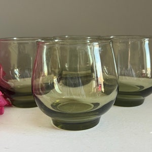 Libbey Tempo Olive Green Glass Tumbler - Set of 4 - 8 oz. - 3 1/4&quot; Tall