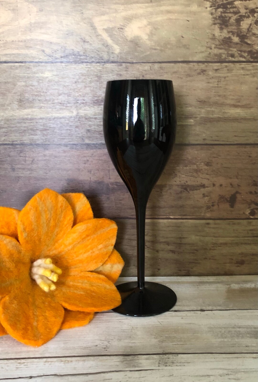 1 Available Mikasa Elite Long Stemmed Black Wine, Champagne or Water