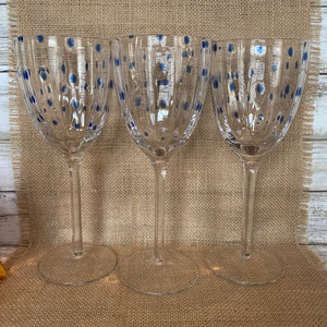 Pier 1 (?) - Optic Blue - White Wine - Glasses - Set of 3 - 8&quot; Tall - 10 oz. - GORGEOUS