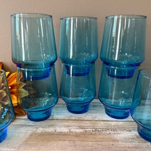 Ocean Blue - Cocktail Tumblers - Set of 8 - 4 3/8&quot; Tall - 14 oz.