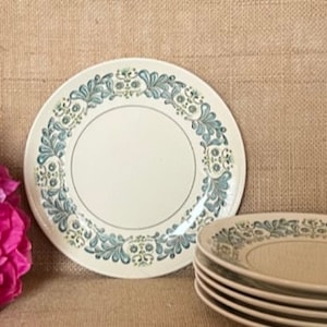 Taylor Smith & Taylor Taylorstone Fern Blue Accent Bread and Butter Plates - 6 3/4&quot; Diameter - 5 Available - Sold Separately