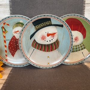Oneida - Frosty Folks -  Fiddlestix - Salad/Dessert Plate - Mismatched Set of 3 - 8 1/4&quot;
