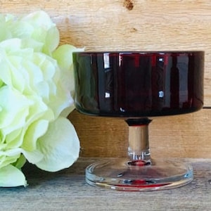 10 Available - Vintage - Ruby Red - Luminarc - Stemmed Sherbet/Champagne - Sold Individually - 6 oz. 3 1/4&quot; Tall