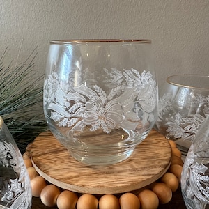 Vintage - Libbey - Christmas - Ribbons and Bows - Double Old Fashioned - Set of 4 - FIVE Sets Available 14 oz. 4&quot; Tall