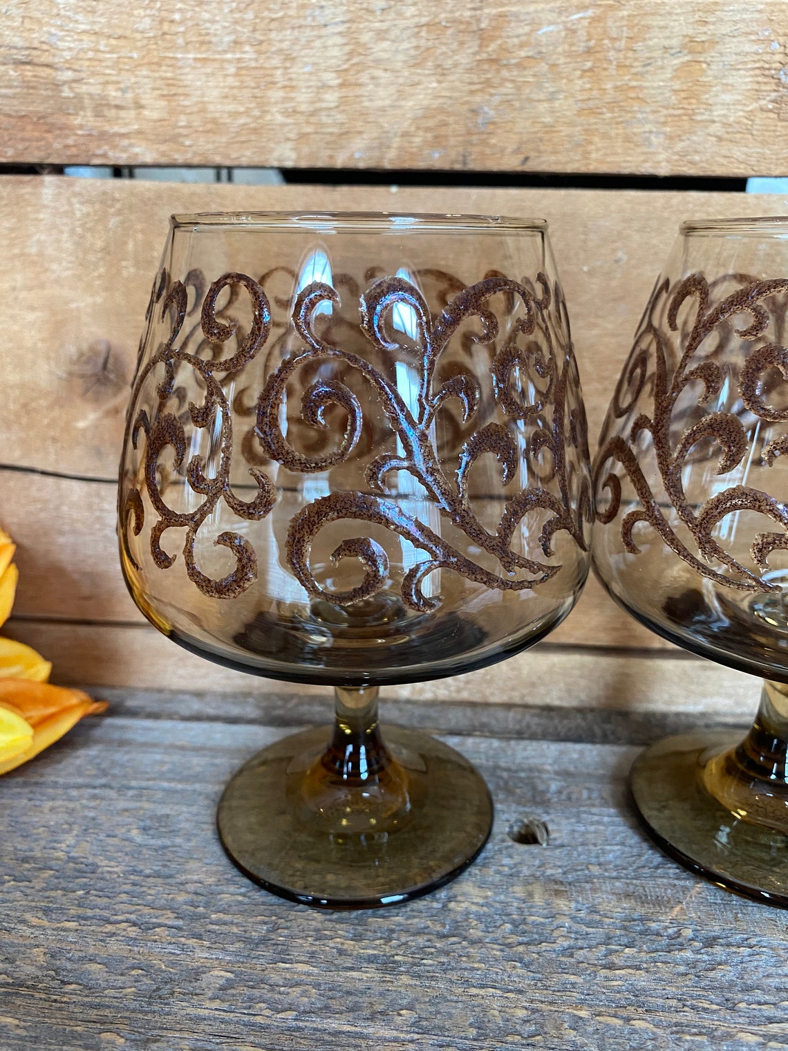 Vintage Libbey prado Tawny Brandy Glasses Set of 2 Etsy