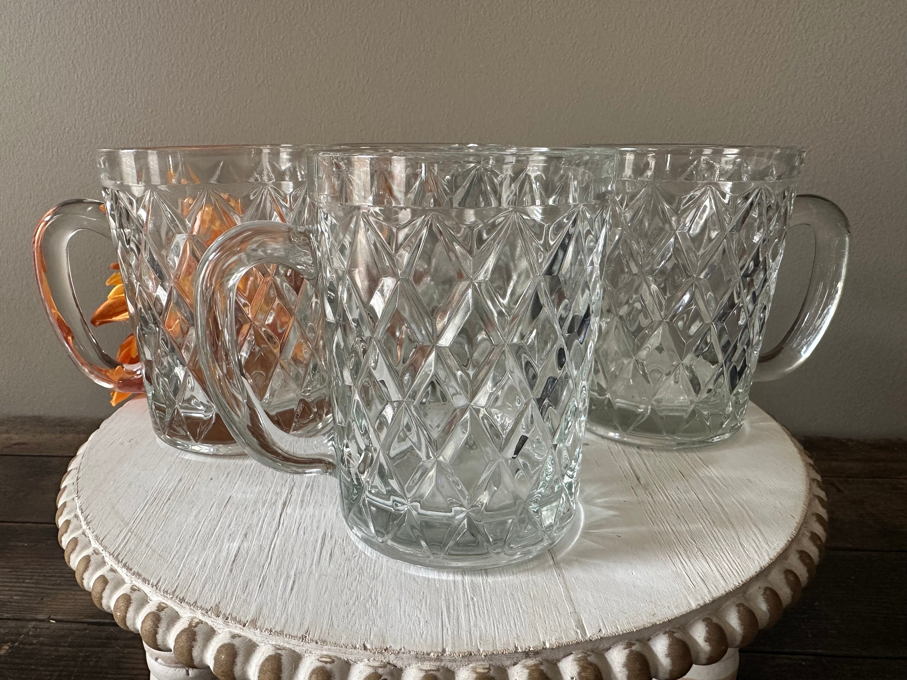 1 Beautiful Paul Sebastian Crystal Coffee Mugs Cup Clear Glass