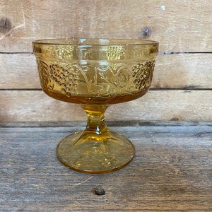 Vintage - Amber Pressed Glass - Compote - 4&quot; Tall - ONE Available