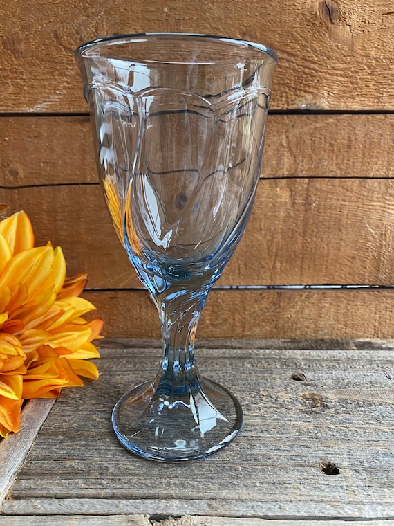 Vintage Nice Condition- Hard to find! 2 Noritake Sweet Swirl  Blue Wine Goblets or Wine Glasses