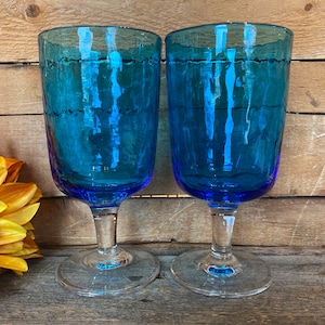 Blue Dimpled Glasses - Etsy