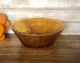 Vintage Indiana Glass - Verre à sandwich ambré Tiara - Bol de service - 2 disponibles