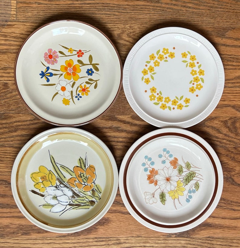 Mismatched Vintage Dessert Plates Set of 4 Average 7 Etsy