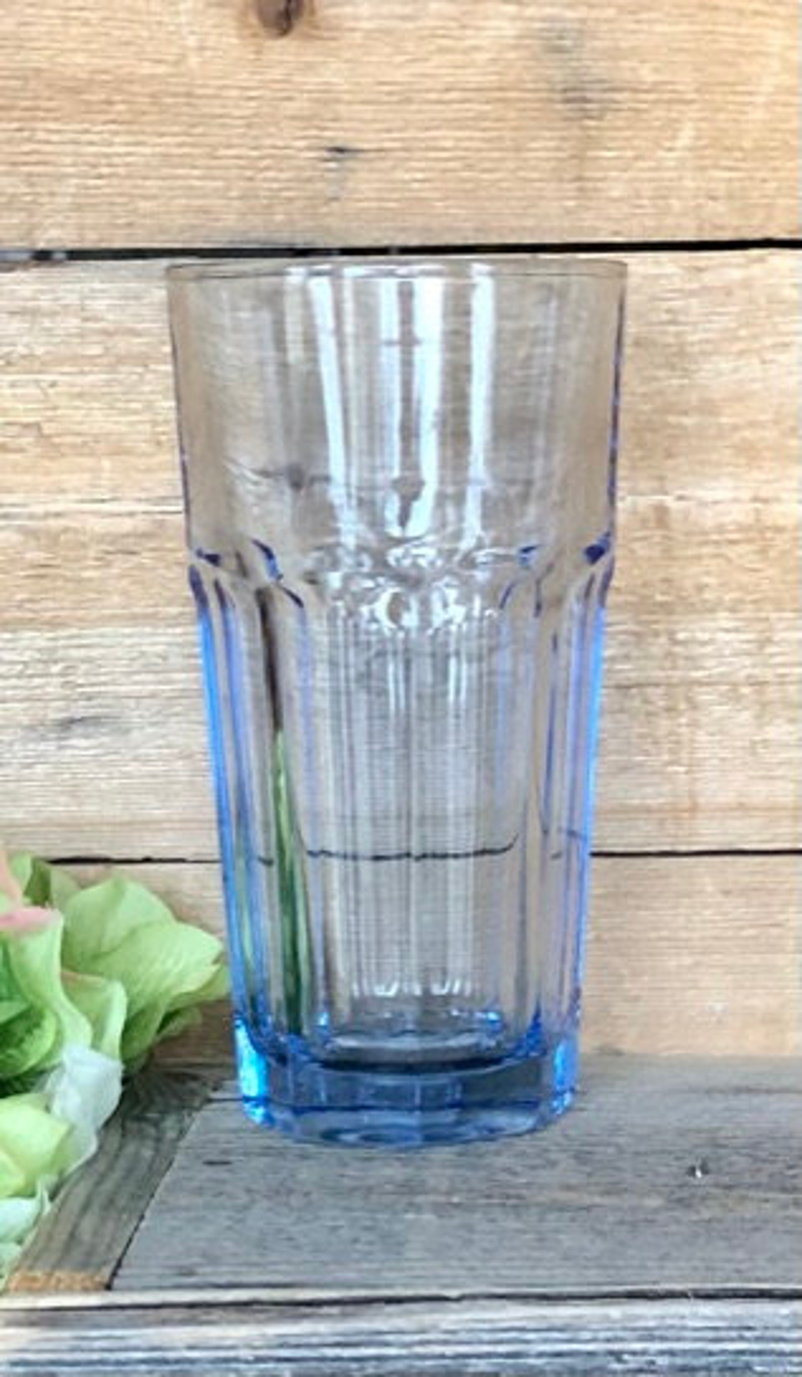 Vintage Libbey Glass Boston Light Blue Tumbler One Etsy