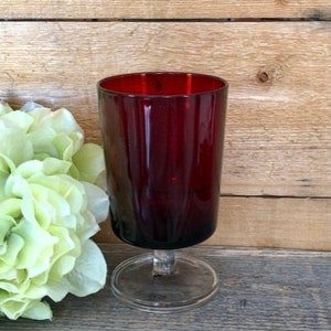 31 Available - Vintage - Ruby Red - Luminarc - Stemmed Wine Glass - Sold Individually - 14 oz. - 5 1/8&quot; Tall