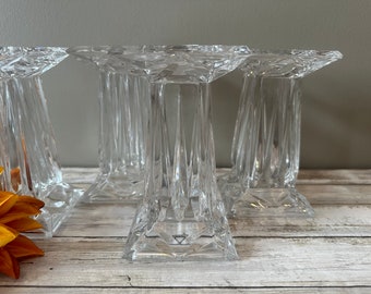 PartyLite Crystal - Quad Prism -  7" Flower Vase/Candle Holder - 4 Available - Sold Individually - Beautiful!