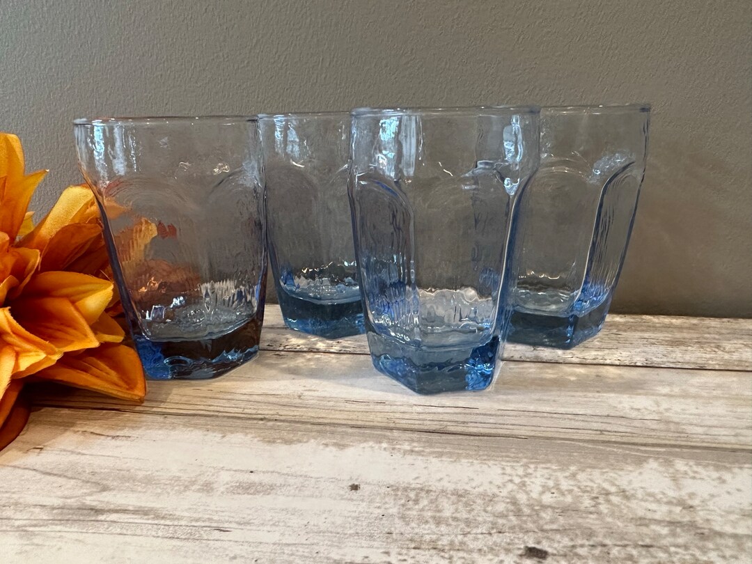 Libbey Chivalry Flat Blue Juice Glass Set of 4 3 Etsy