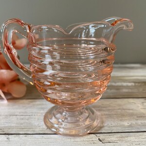Vintage - Duncan and Miller - Pink - Ripple - Creamer - 3 7/8&quot; Tall - GORGEOUS!